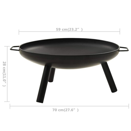 vidaXL Bålfat 70x59x28 cm stål