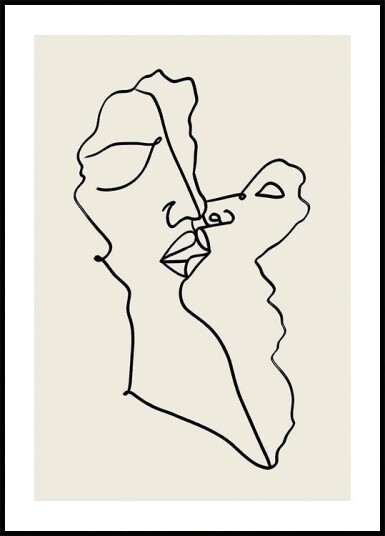 Abstract Faces Intertwined Plakat Plakat / 40x50cm Abstract Faces Intertwined Plakat Plakat / 40x50cm