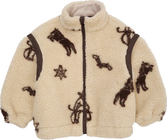 COPENHAGEN COLORS Sand/Cowboy Comb. Printed Teddybjørn Jakke W. Removable Ermer 128