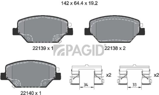 PAGID T2751N Bremseklosser