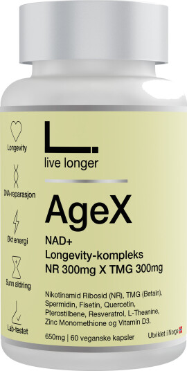 Live Longer AgeX NAD+ Longevity-kompleks