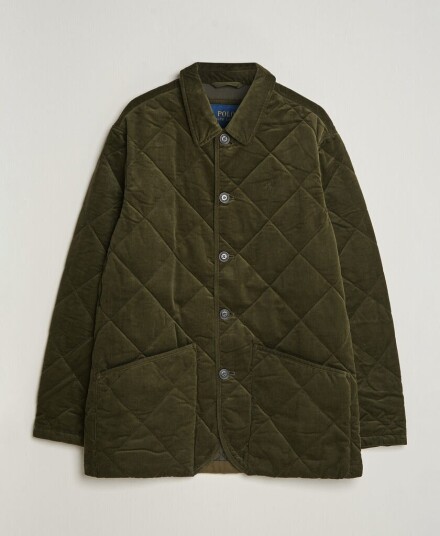 Polo Ralph Lauren Quilted Corduroy Car Coat Company Olive