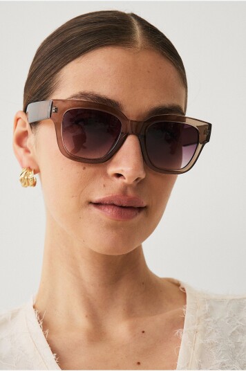 Ellos Collection Klassiske Chunky solbriller Brun