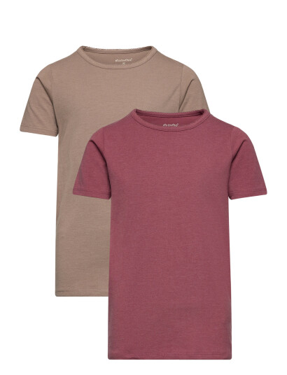 Minymo Basic 33 -T-Shirt Ss (2-Pack) Pink 140 Minymo Basic 33 -T-Shirt Ss (2-Pack) Pink 140