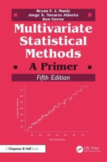 Multivariate Statistical Methods A Primer