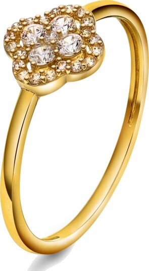 Pan Jewelry Ring i gull med zirkonia størrelse Ring i gull med zirkonia 60