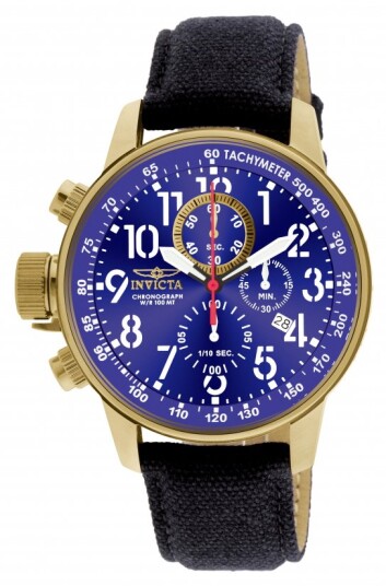 Invicta Herreklokke 1516 Force Lefty Blå/Tekstil Ø46 mm