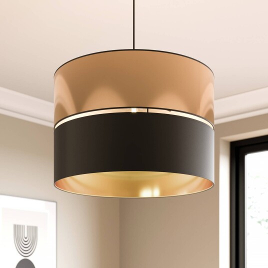 TK Lighting Hilton pendellampe svart/gull enkeltlys