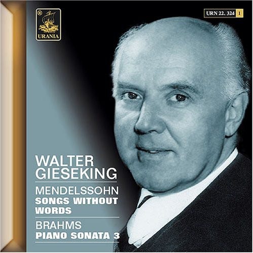 Walter Gieseking  Lieder Ohne Worte  CD