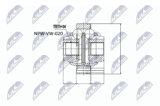 Nty Drivknute drivaksel NTY NPW VW 020