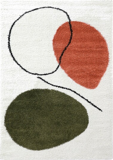 Ryetepper Sanghar hvit/oransje/grønn Størrelse: 200 x 290 cm