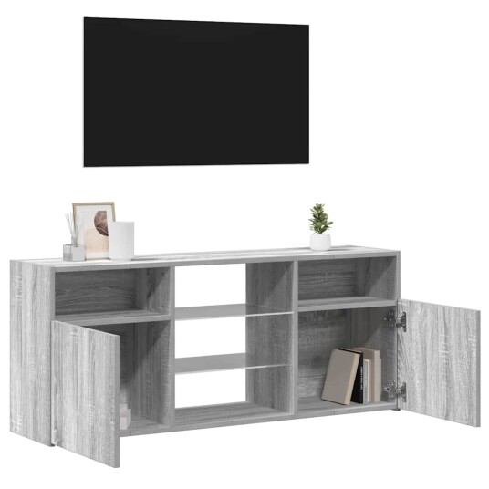 vidaXL TV-benk med LED-lys grå sonoma 120x30x50 cm vidaXL TV-benk med LED-lys grå sonoma 120x30x50 cm
