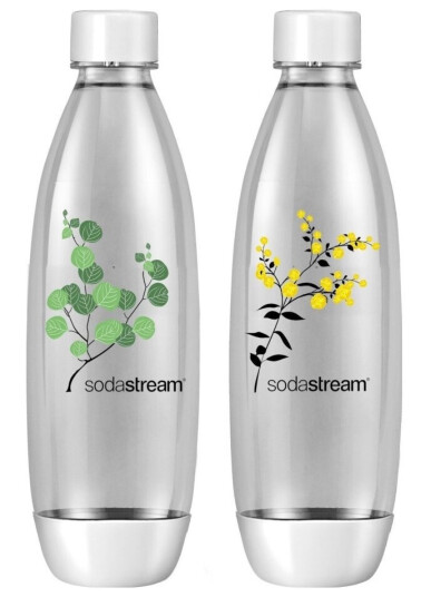 Sodastream Liter Flaske Hvit Sikring Plantemønster Twinpack