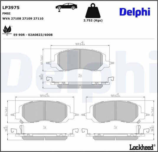 Bremseklosser DELPHI LP3975