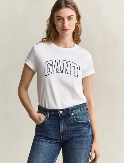 Gant Reg Graphic Ss T Shirt Cream XS