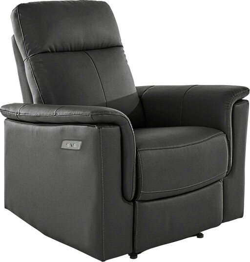 Reclinerstol Loft24 Lenestol Southbrook grå, PU/tre/metall, elektrisk hvilestol Grå - Reclinerstol Loft24 Lenestol Southbrook grå, PU/tre/metall, elektrisk hvilestol Grå -