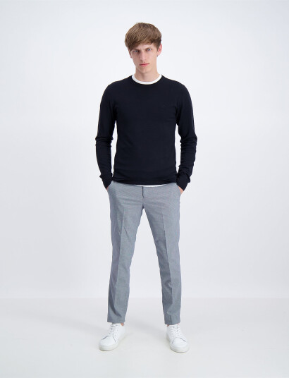 Lindbergh Ecovero L/S O-Neck Knit - Black - XXL