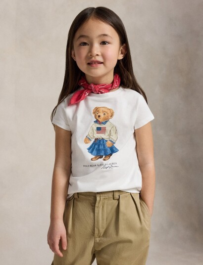 Ralph Lauren Kids Polo Bear Cotton Jersey Tee White 6 X