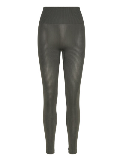 Björn Borg Studio Seamless Ribbed Tights - Khaki green - XS