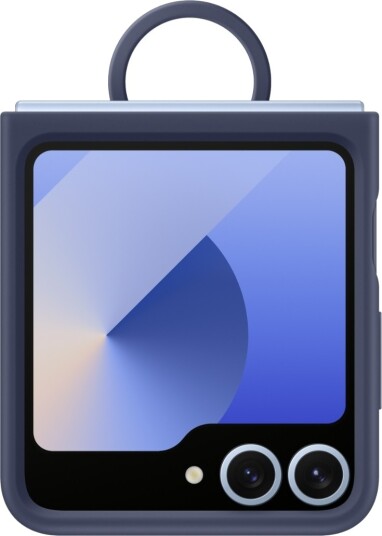 Samsung Galaxy Z Flip6 Silikondeksel med Ring Marineblå