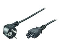 MicroConnect - Strømkabel - IEC 60320 C5 til CEE 7/7 (hann) vinklet - 3 m - svart