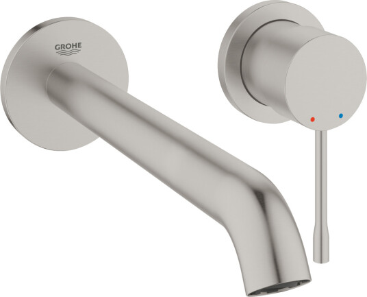 GROHE ESSENCE NEW 2-HULLS VEGGHENGT SERVANTBATTERI LARGE, SUPERSTEEL