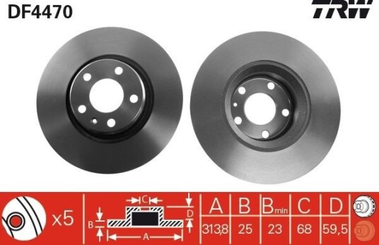 Bremseskive TRW DF4470