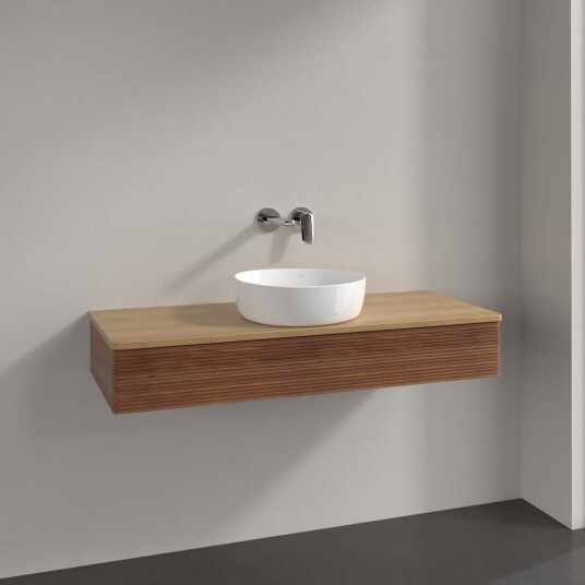 Villeroy & Boch  Antao Servantskap med 1 skuff 120x50x19 cm m/lys Valnøtt/Eik
