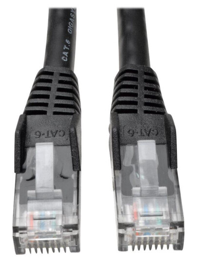 TRIPP LITE 10ft Cat6 Gigabit Snagless Molded Patch Cable RJ45 M/M Black 10' - koblingskabel - 3.05 m - svart