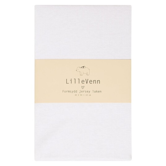 Lille Venn Stretchlaken 40x90cm Hvit