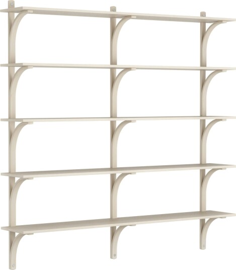 Levi Wall Shelf 180 cm Big Aluminium / White Pigmented Ash