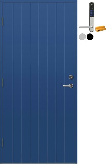 Ytterdør Bygg1 Bodø med Yale Entrus BxH 90x200 Venstre, NCS S-5030-R80B, Blå, Yale Sølv Ytterdør Bygg1 Bodø med Yale Entrus BxH 90x200 Venstre, NCS S-5030-R80B, Blå, Yale Sølv