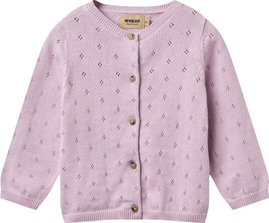 Wheat Cardigan Strikk/Hullmønster Maia Lavender Wheat 68 Cardigan Lilla 62