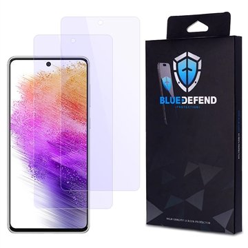BlueDefend Samsung Galaxy A73 5G Anti Blue Light Skjermbeskyttere Beskyttelsesglass 2 stk.
