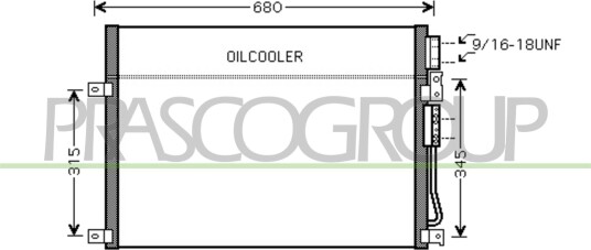 Kondensator klimaanlegg PRASCO JE020C001 Kondensator klimaanlegg PRASCO JE020C001