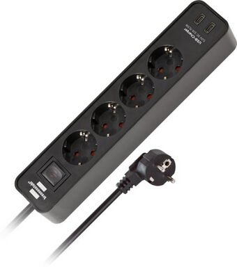 Brennenstuhl Ecolor 4 Way 1,5m USB sw