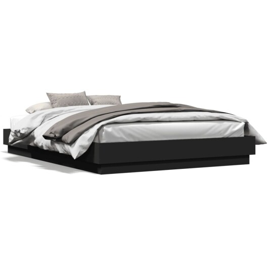  Sengeramme med LED-lys svart 150x200 cm 8721012275225