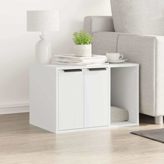 vidaXL Skap til kattetoalett hvit 60x40x40 cm konstruert tre