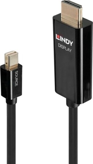 Lindy 40910, 0,5 M, Mini Displayport, Hdmi Type A (Standard), Hankjønn, Hankjønn, Rett