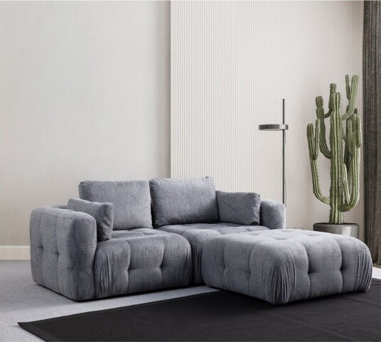 Yvara Sofa med Divan 2 sits   Grå