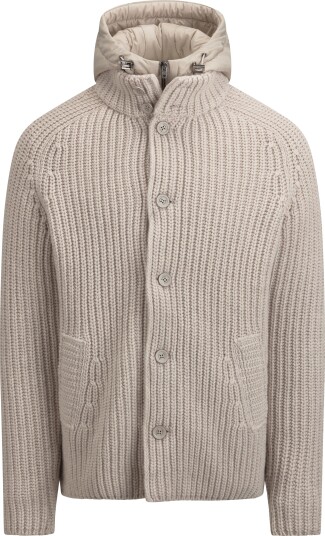 Herno Knitted jacket with bib 50 beige herre
