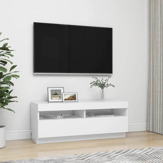 vidaXL TV-benk med LED-lys hvit 100x35x40 cm vidaXL TV-benk med LED-lys hvit 100x35x40 cm