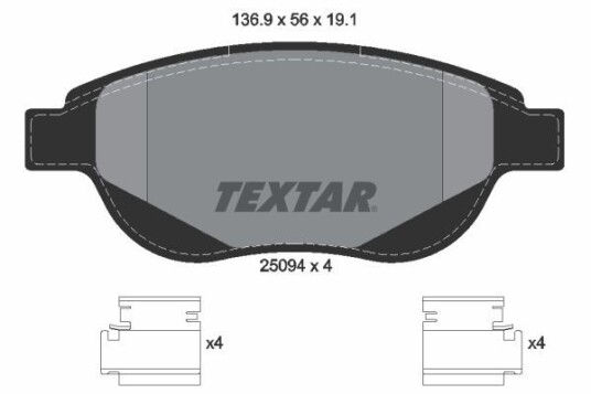 Bremseklosser TEXTAR 2509401 Bremseklosser TEXTAR 2509401