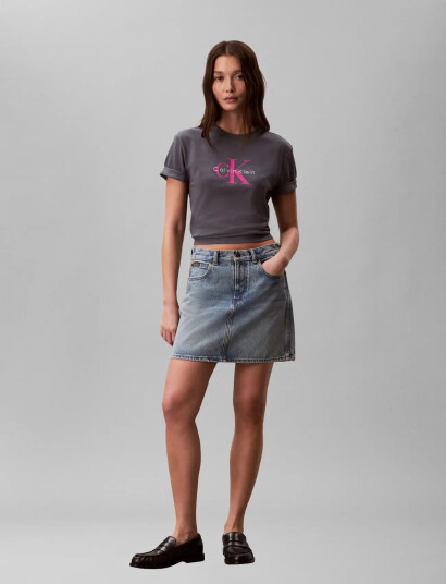 Calvin Klein Jeans Hero Ss Classic Monologo Cneck T Grey L