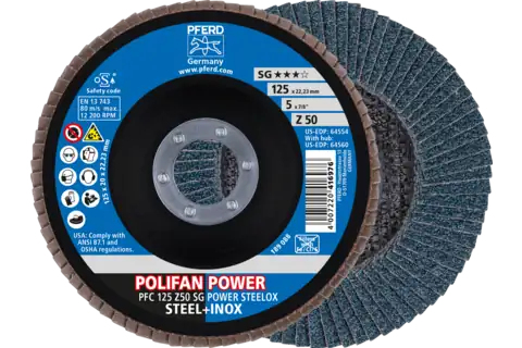 Pferd Polifan Lamellskiver Av Zirkonia Aluminiumoksid Z Sg Power Steelox 12,5 Cm 10 Stk