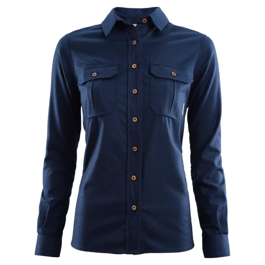 Aclima Women's ReBorn Woolshirt Navy Melange XL Aclima Women's ReBorn Woolshirt Navy Melange XL
