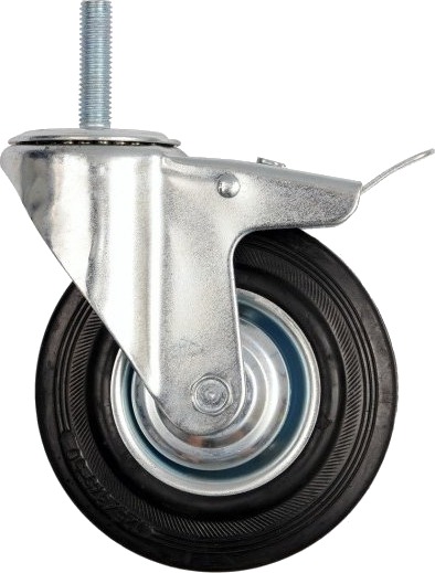 Vorel Black Gummisvinghjul Med Brems Og Gjengestamme 75 Mm 87331 Vorel Black Gummisvinghjul Med Brems Og Gjengestamme 75 Mm 87331