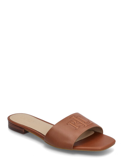 Lauren Ralph Lauren Everley Calfskin Slide Sandal - Brown - 36 Lauren Ralph Lauren Everley Calfskin Slide Sandal - Brown - 36