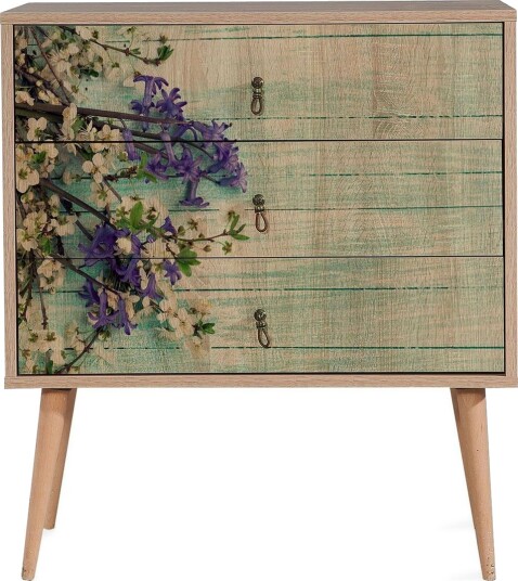 Vellavie Kommode Kirsebærblomst Grønn/Brun