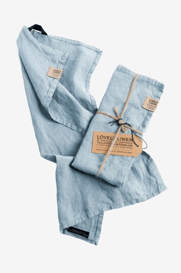 Lovely Linen Gjestehåndkle Misty i vasket lin Blå Lovely Linen Gjestehåndkle Misty i vasket lin Blå
